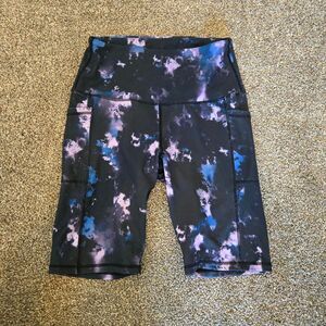 Legend Galaxy Tie Dye Bermuda Long Active Athletic Athleisure Bodycon Shorts